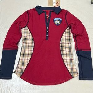 Alp-n-Rock CLASSIC Vneck polo - Claret/Bisque/Navy